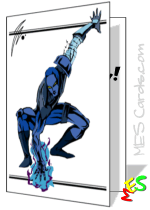 fantasy card, blue, ice, superhero