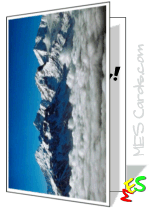 printable card, mountain, clouds