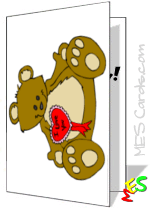 I love you bear, card template