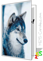 wolf birthday card template